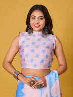 Beach Floral Satin Georgette Saree