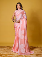 Beach Floral Satin Georgette Saree