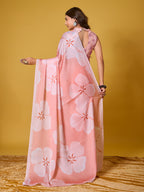 Beach Floral Satin Georgette Saree