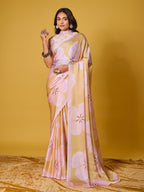 Beach Floral Satin Georgette Saree