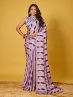 Striped Satin Georgette Saree