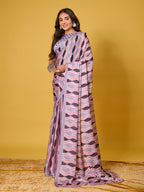 Striped Satin Georgette Saree