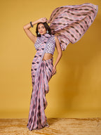 Striped Satin Georgette Saree