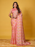 Striped Satin Georgette Saree