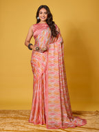 Striped Satin Georgette Saree