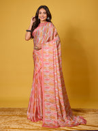 Striped Satin Georgette Saree
