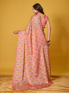 Striped Satin Georgette Saree
