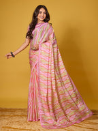 Striped Satin Georgette Saree