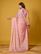Striped Satin Georgette Saree