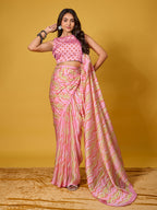 Striped Satin Georgette Saree