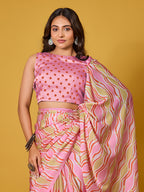 Striped Satin Georgette Saree