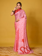 SOS Sassy Red Satin Georgette Saree
