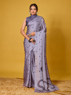 SOS Sassy Grey Satin Georgette Saree