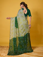 Traditional Green Chiffon Saree