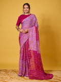 Traditional Pink Chiffon Saree