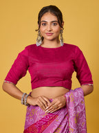 Traditional Pink Chiffon Saree