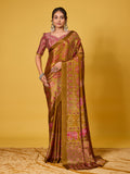 Trendy Mirror Work Saree With Heavy Mirror Blouse