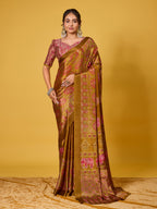 Trendy Mirror Work Saree With Heavy Mirror Blouse