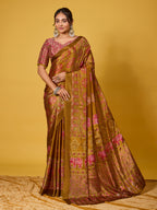 Trendy Mirror Work Saree With Heavy Mirror Blouse