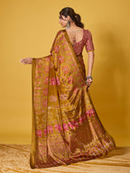 Trendy Mirror Work Saree With Heavy Mirror Blouse