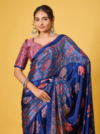 Trendy Mirror Work Saree With Heavy Mirror Blouse