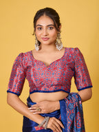 Trendy Mirror Work Saree With Heavy Mirror Blouse
