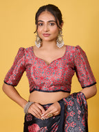 Trendy Mirror Work Saree With Heavy Mirror Blouse