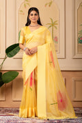 Everyday Grace Yellow Organza Saree