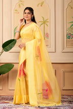 Everyday Grace Yellow Organza Saree